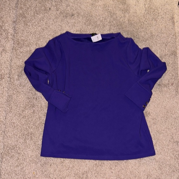 Ann Taylor NWT❗️Button Sleeve Boatneck Top - Picture 2 of 8